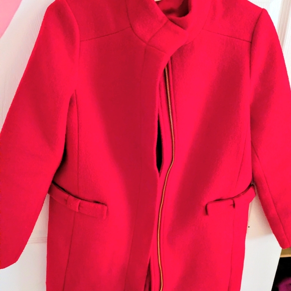 Crewcuts Cherry Red Zip-Front Pea Coat Girls 14, Fits Women XS and Small - Picture 5 of 6